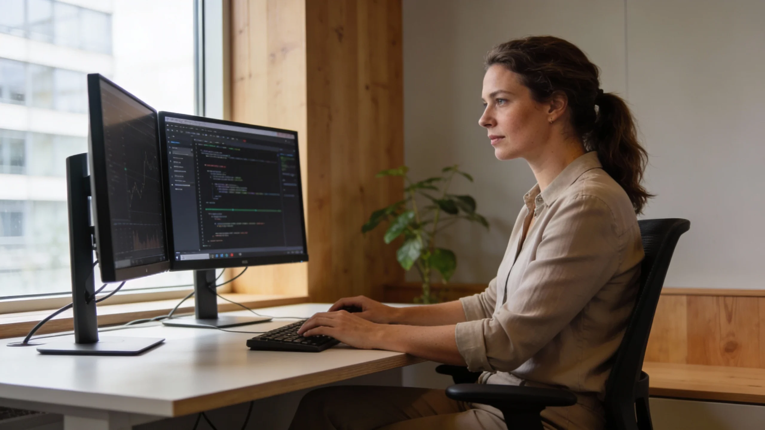 Power BI Specialist bezig achter het bureau